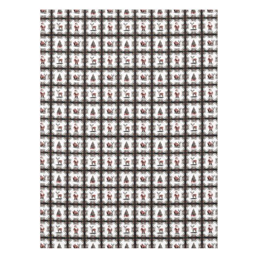 Retro kerstpatroon tafelkleed (Voorkant)