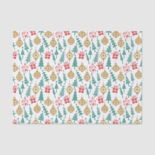 Retro-kerstpatroon Tissuepapier (Voorkant)