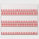 Retro Kerstpatroon Vrolijke Kerstvakantie Cadeaupapier (Vlak)