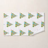 Retro kerstpatroonboom: rood groen blauw bad handdoek (Handdoek)
