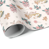 Retro kerstpatroonpapier cadeaupapier (Rol Hoek)