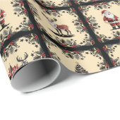 Retro kerstpatroonpapier cadeaupapier (Rol Hoek)