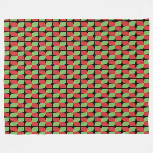 Retro-kerstpatroonvleece Fleece Deken (Voorkant (Horizontaal))