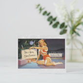Retro KerstPinup Feestdagenkaart (Staand voorkant)