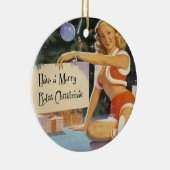 Retro KerstPinup Keramisch Ornament (Rechts)