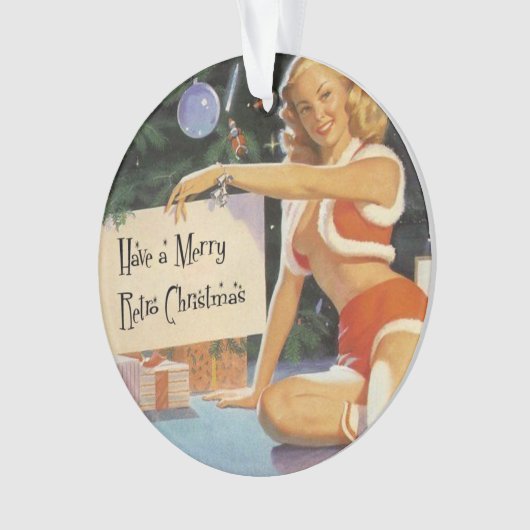 Retro KerstPinup Ornament (voorkant)
