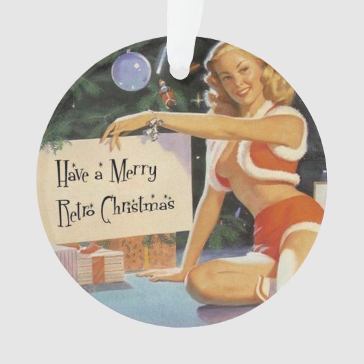Retro KerstPinup Ornament (voorkant)