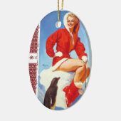  Retro-kerstpop-meisje Keramisch Ornament (Links)