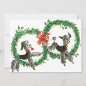  Retro-kerstportret-honden in adem Feestdagenkaart (Voorkant)