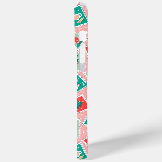 Retro Kerstpostzegels Case-Mate iPhone Case (Achterkant / Links)