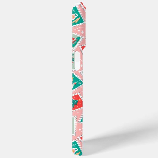 Retro Kerstpostzegels Case-Mate iPhone Case (Achterkant / Rechts)