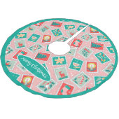 Retro Kerstpostzegels Kerstboom Rok (Gekanteld)