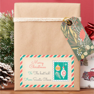 Retro Kerstpostzegels Labels - Ballen