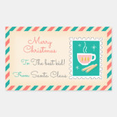 Retro Kerstpostzegels Labels - Chocolade (Voorkant)