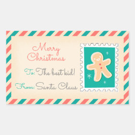 Retro Kerstpostzegels Labels - Cookie