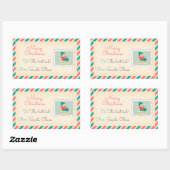 Retro Kerstpostzegels Labels - Happy Boy (Vel)