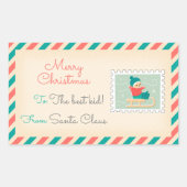 Retro Kerstpostzegels Labels - Happy Boy (Voorkant)