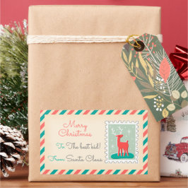 Retro Kerstpostzegels Labels - Herten
