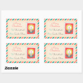 Retro Kerstpostzegels Labels - Kaars (Vel)