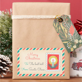Retro Kerstpostzegels Labels - Kaars