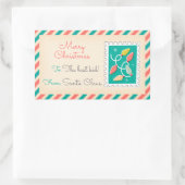 Retro Kerstpostzegels Labels - Kleurrijk (Tas)