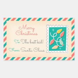 Retro Kerstpostzegels Labels - Kleurrijk