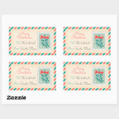 Retro Kerstpostzegels Labels - Mistletoe (Vel)