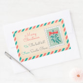 Retro Kerstpostzegels Labels - Mistletoe (Envelop)