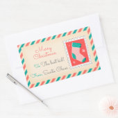 Retro Kerstpostzegels Labels - Stocking (Envelop)