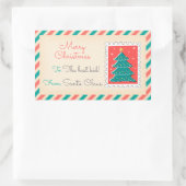Retro Kerstpostzegels Labels - Tree (Tas)