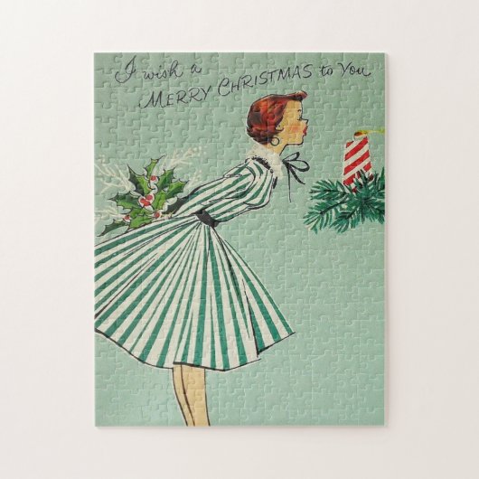 Retro-kerstpuzzel Legpuzzel (Verticaal)