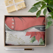 Retro-kerstreces en -decoupage voor Santa Boot Tissuepapier (Geschenk)