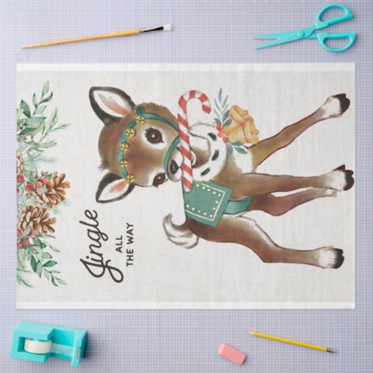 Retro-kerstreces en snoepriet tissuepapier (Craft)