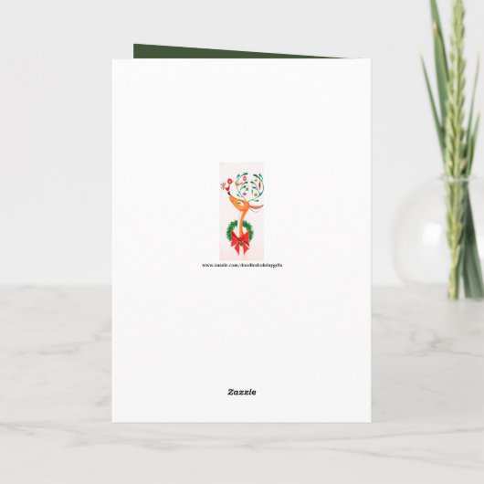  Retro Kerstrendier Vakantie tekst toevoegen Feestdagen Kaart (Achterkant)