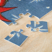 retro kerstrendierentuzzel legpuzzel (Zijkant)