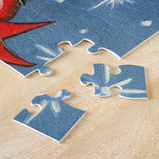  retro kerstrendierentuzzel legpuzzel (Zijkant)