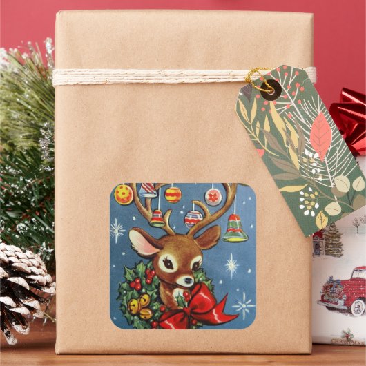  retro kerstrendierfeestdag sticker (Feestdagen)