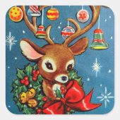  retro kerstrendierfeestdag sticker (Voorkant)