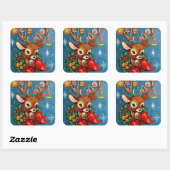  retro kerstrendierfeestdag sticker (Vel)