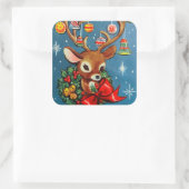  retro kerstrendierfeestdag sticker (Tas)