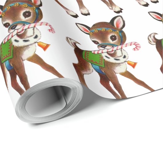 retro  kerstrendierpartij cadeaupapier (Rol Hoek)