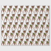 retro kerstrendierpartij cadeaupapier (Vlak)