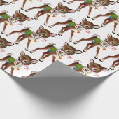 retro  kerstrendierpartij cadeaupapier (Hoek)