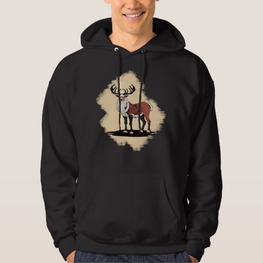 Retro-kerstrenrendiertje Hoodie (Voorkant)