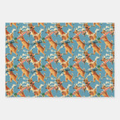 Retro-kerstrenrendiertje Inpakpapier Vel (Voorkant 3)