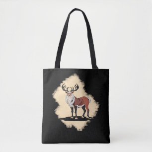 Retro-kerstrenrendiertje Tote Bag