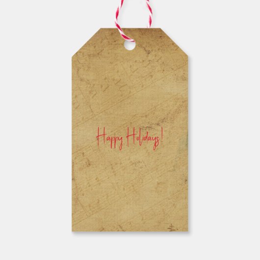 Retro kerstrode typografie Gift Label Cadeaulabel (Achterkant)