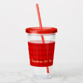 Retro Kerstrood Pattern Dit seizoen is alleen maar Acryl Drinkbeker (Links)