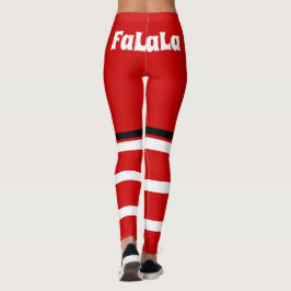 Retro kerstrood wit als La La La La La La Leggings