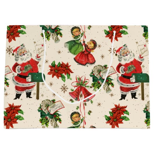 Retro Kerstschoonheden  Groot Cadeauzakje (Voorkant)